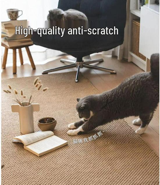 Sisal-Look Thickened Paving Carpet for Living Room, Studio, Bedroom, or Entrance