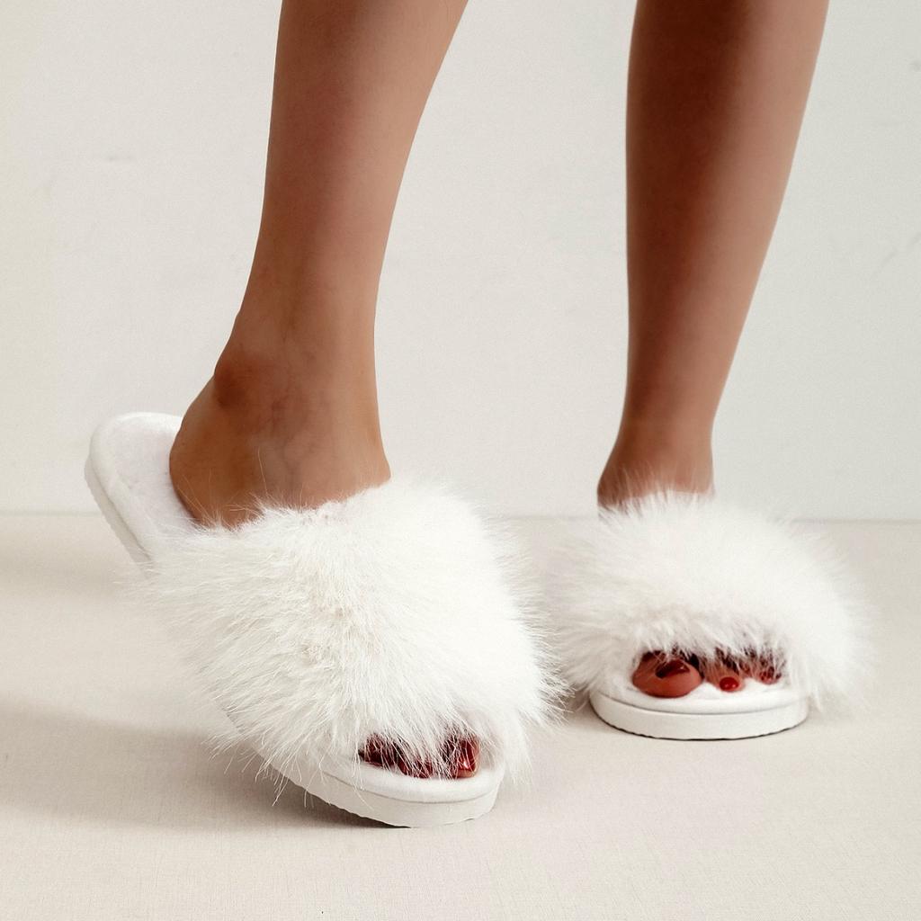 Cotton slippers winter long hair slippers indoor slippers 2025 new spring and autumn four seasons hair