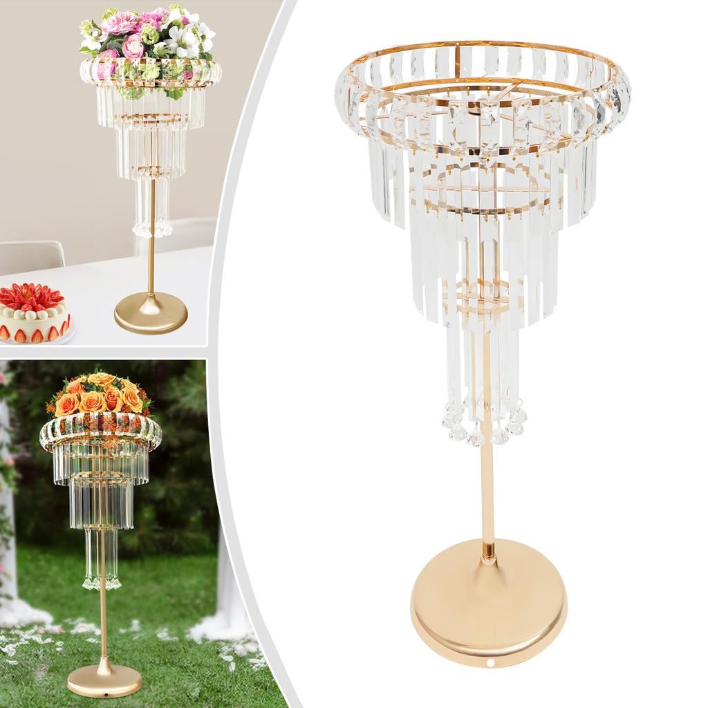 Gold Flower Stand, Wedding Flower Stand, 4 Tier Floor Standing, Countertop Mount Hardware, Acrylic for Wedding Decorations,Party