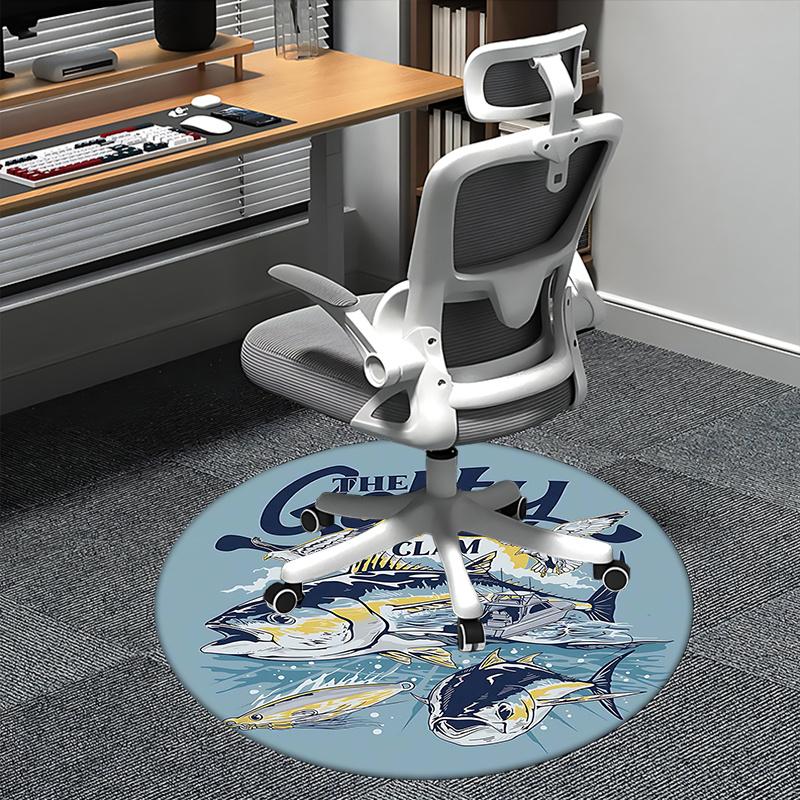 

Tuna Fishing,Coastal Adventure Chair mat Round Rug Office carpet, Non slip, Suitable for Living Rooms, Bedrooms decor.1205288a 80cm by 80cm