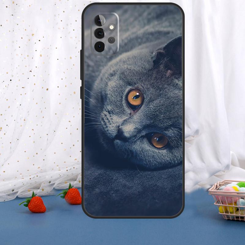 British Shorthair Cat For Samsung Galaxy A36 A26 A16 A05 A06 A54 A34 A14 A22 A32 A52 A55 A35 A15 A53 A13 A56 Case
