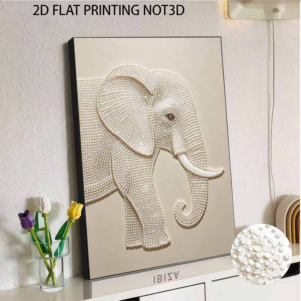 DIY Pearl Embroidery Diamond Painting Kit Majestic Elephant Sparkling Beads Art Craft Handmade Decoration Gift for Home