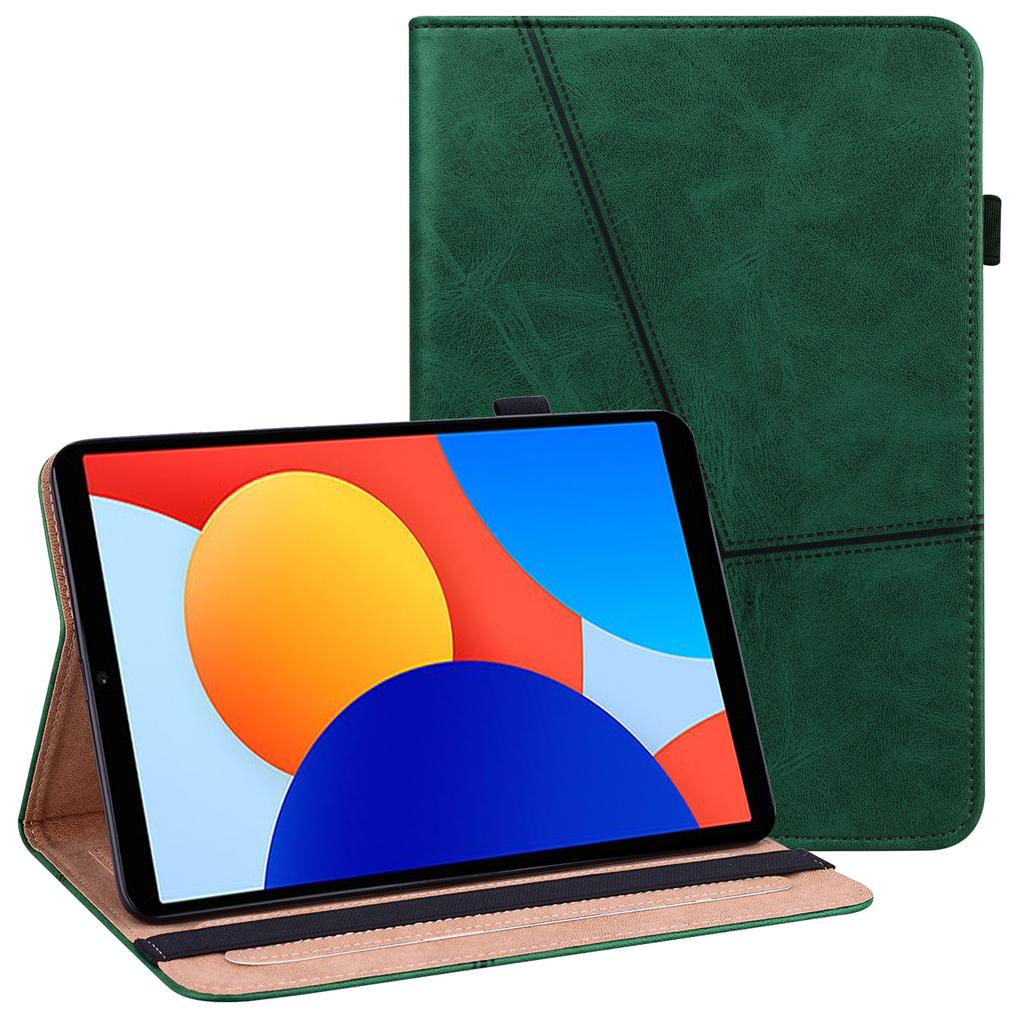 For Xiaomi Redmi Pad SE 4G 8.7 Inch Case Line Imprinted PU Leather Card Holder Tablet Stand Cover