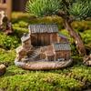 Old Rural House Miniature Nostalgic Mini Countryside House Resin Ornament Rustic Tiny House