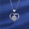 S925 Sterling Silver Simple Love Inlaid D-color Moissanite Necklace Niche Design Versatile High-end Collarbone Chain Holiday Jewelry Gift