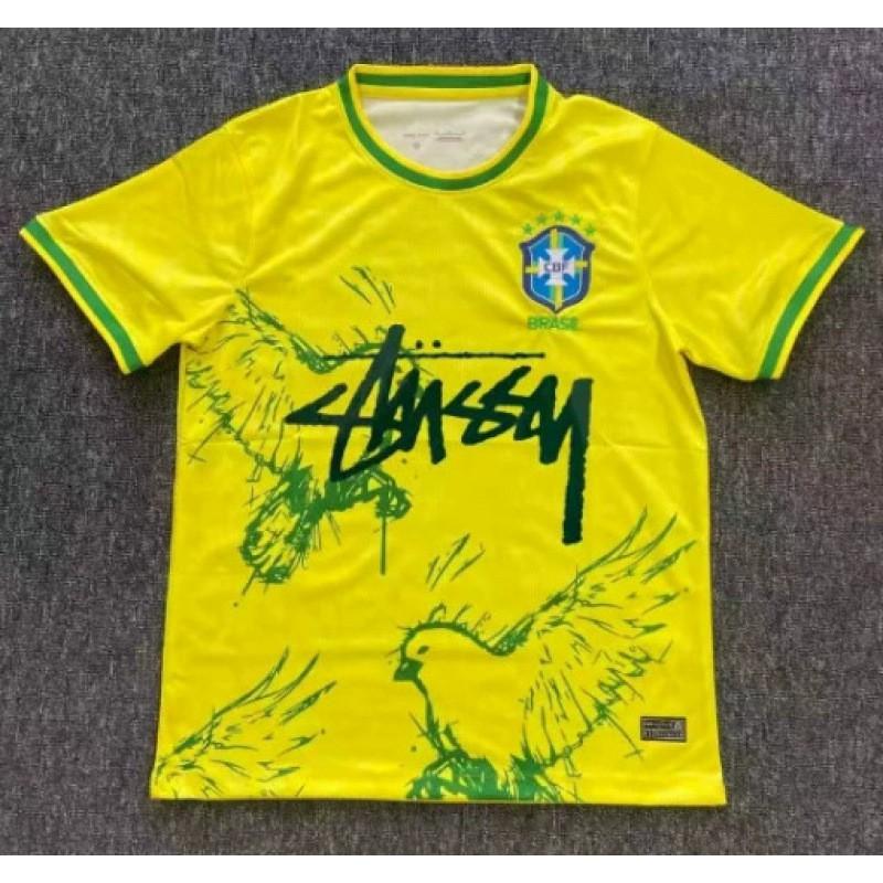 Maglia da Calcio Signature Stussy Retro Brasile Argentina Portogallo Maglia da Allenamento Calcio Uomo Donna Manica Corta