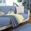 Pure Cotton Stripe Machine Washable Sofa Cover Anti-slip Backside Cushion Living Room Bedside Floor Mat Solid Color Couch Cover