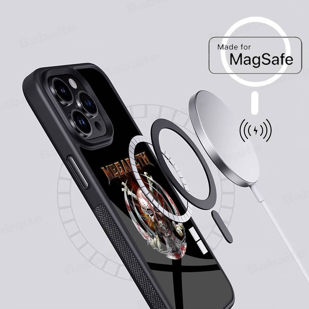 Music Band M-Megadeth Phone Case For IPhone 16 15 14 13 12 11 17 Pro Max Plus Magnetic Wireless Cover
