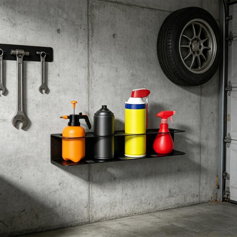 QX2E Simple Install Garage Wall Mounted Holder For Bottles Garden Tools Supplies