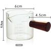 Clear Glass 75ML  Espresso Shot Glasses with Wooden Handle Measuring Cup Coffee Cup High Borosilicate Glass Pitcher Barista