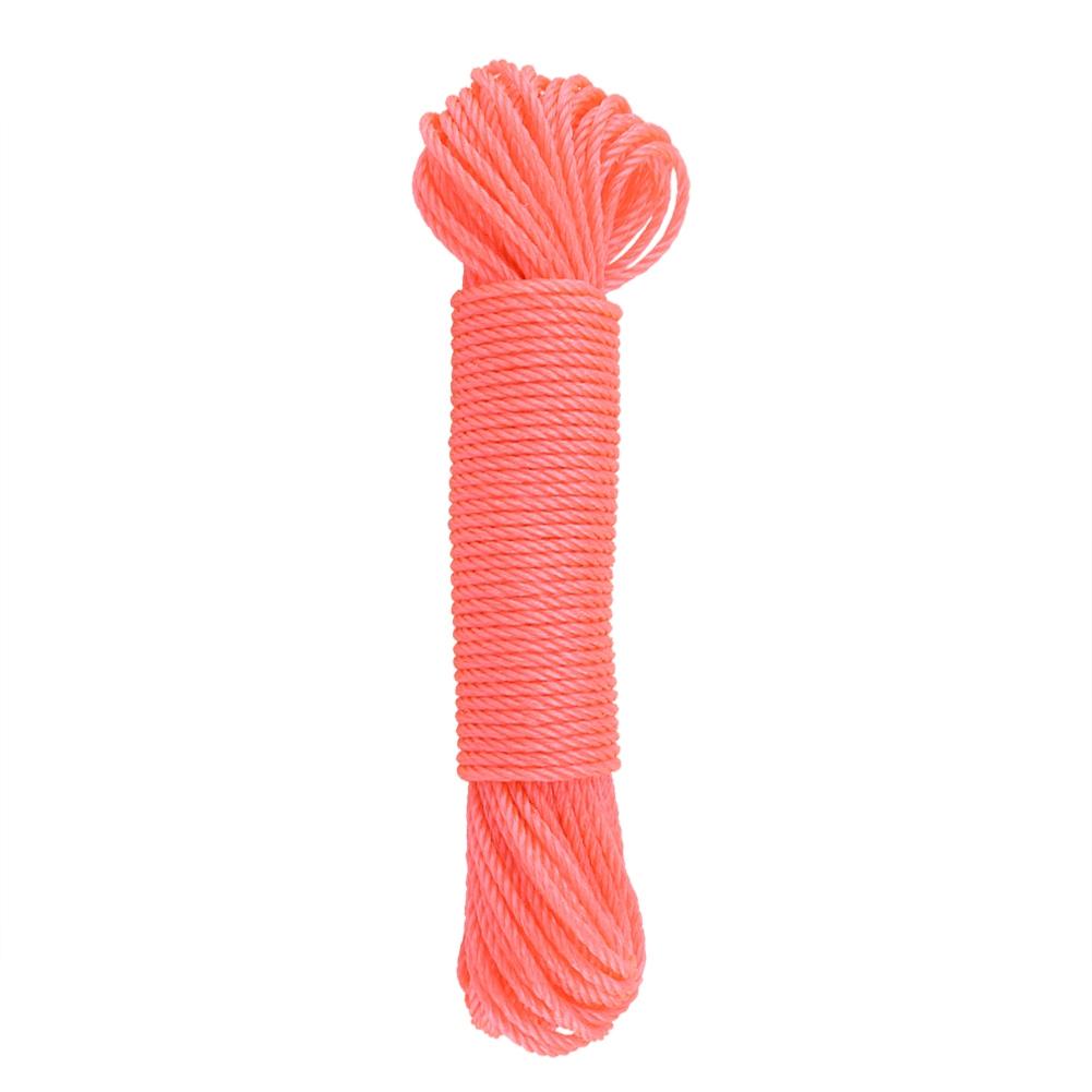 20m Nylon Rope Lines Cord Clothesline Garden Camping Outdoors (Pink)