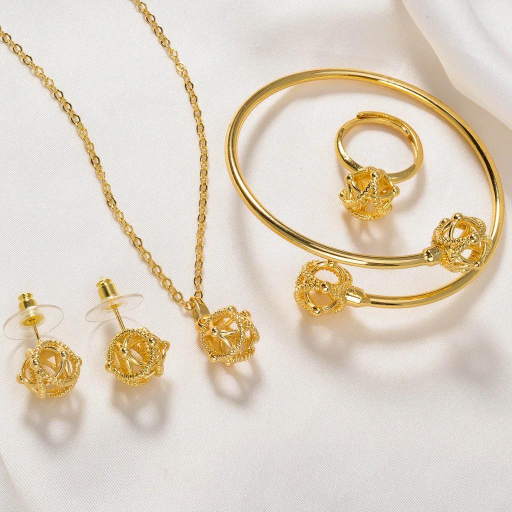 ZEADear Bride Zircon Sets Gold Plated Earrings Necklace Bracelet Ring Chain Bohemia Pendant Bridal Gift Engagement Anniversary