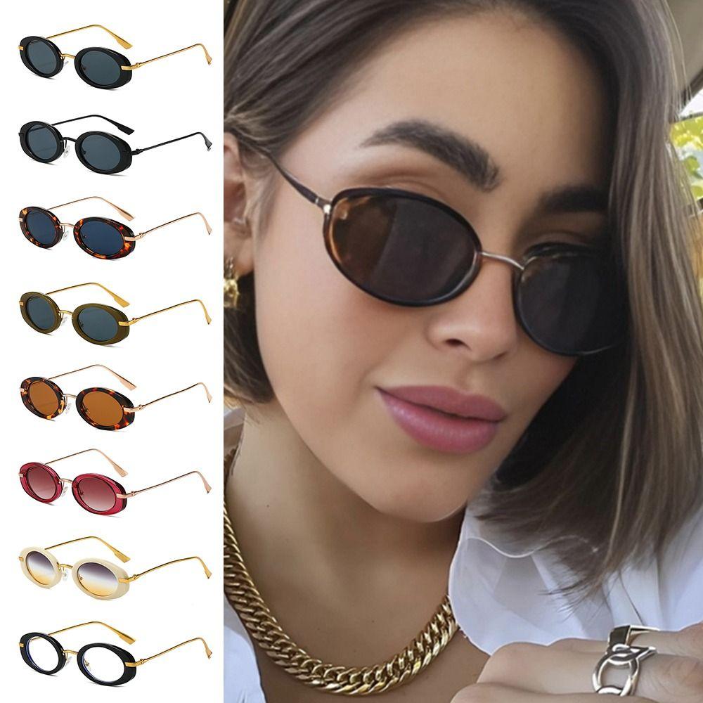 Retro Ovale Sonnenbrille UV-Schutz Damen Sonnenbrille Kleiner Rahmen Sonnenbrille für Damen & Herren