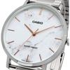 CaSio Men S Quartz Watch White Marble Metal Band Mtp Vt01dm 7a