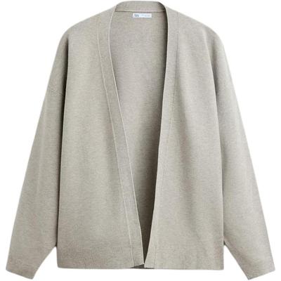 Cárdigan de Punto Holgado de Manga Larga con Cuello Abierto para Hombre Cardigans Grises 9598370-803
