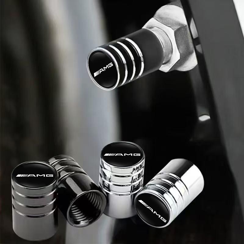 For Mercedes Benz AMG A B C E G CLA W211 W203 W204 C260 E300L 4Pcs Metal Car Styling Wheel Tire Valve Caps Cover Accessories