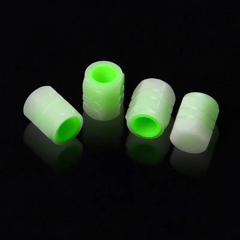 Luminous Car Tire Valve Cap Fluorescent Night Glowing Tire Decor Motorcycle Electric Bicycle Hub Valve Caps Car Accessories Valve Stems 1