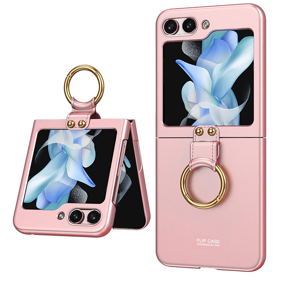 Luxuriöse, ultradünne Telefonhüllen mit Beschichtungsring für Samsung Galaxy Z Flip 5 5G. Hülle mit Linsenschutzhülle. Stoßfeste Funda