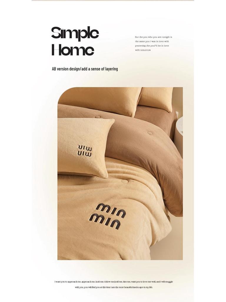 Milchsamt Verdickte Winterdecke: Warme Baumwollbettwäsche für den Wohnheimgebrauch