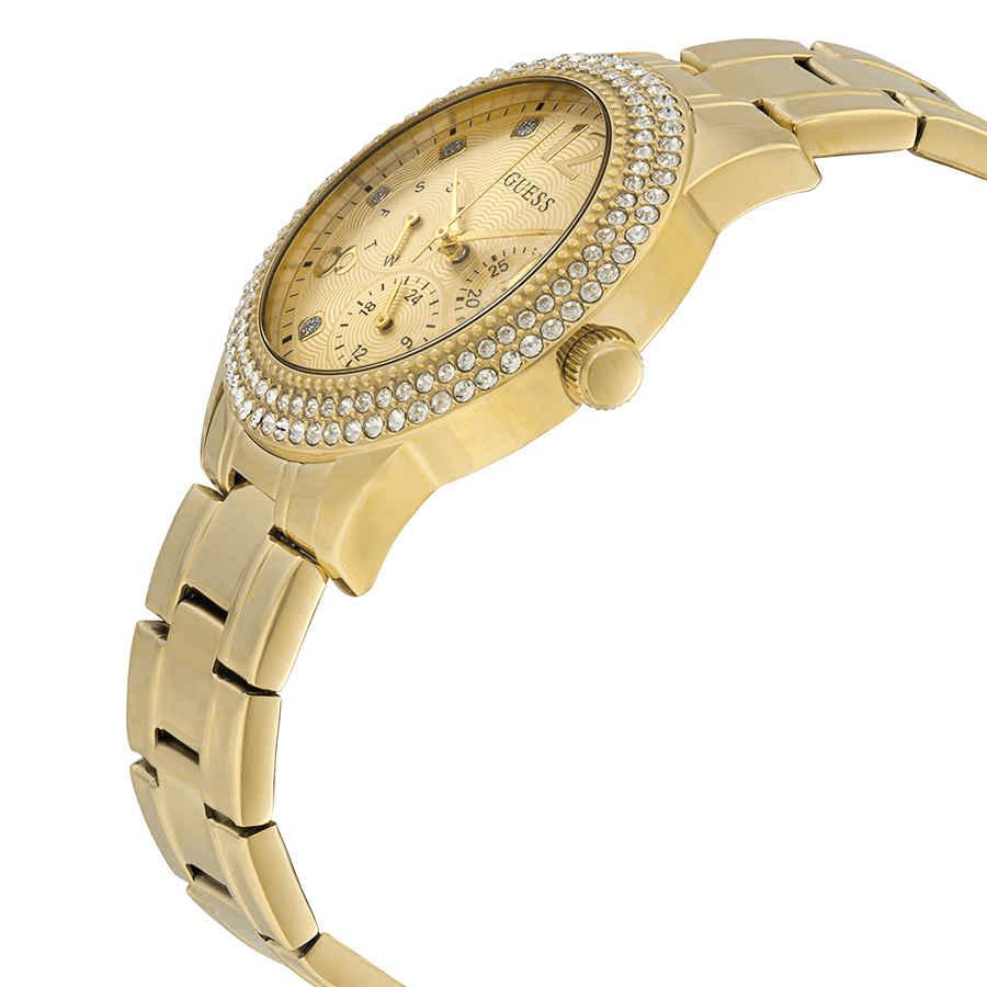 Guess Altın Üç İğneli Paslanmaz Çelik Kordonlu Kadın Kuvars Saati - W1097L2