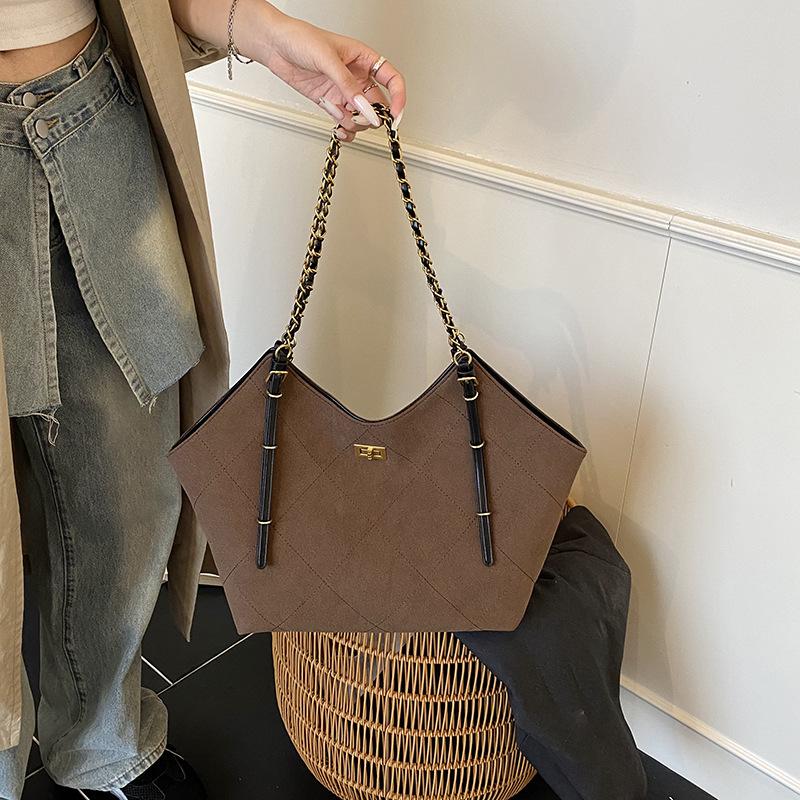 New diamond chain tote bag large capacity fashion shoulder bag loose underarm bag