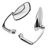 2pcs Motorcycle Rearview Mirrors Set Oval Sliver 8mm 10mm Universal for Motocross Chrome Alloy