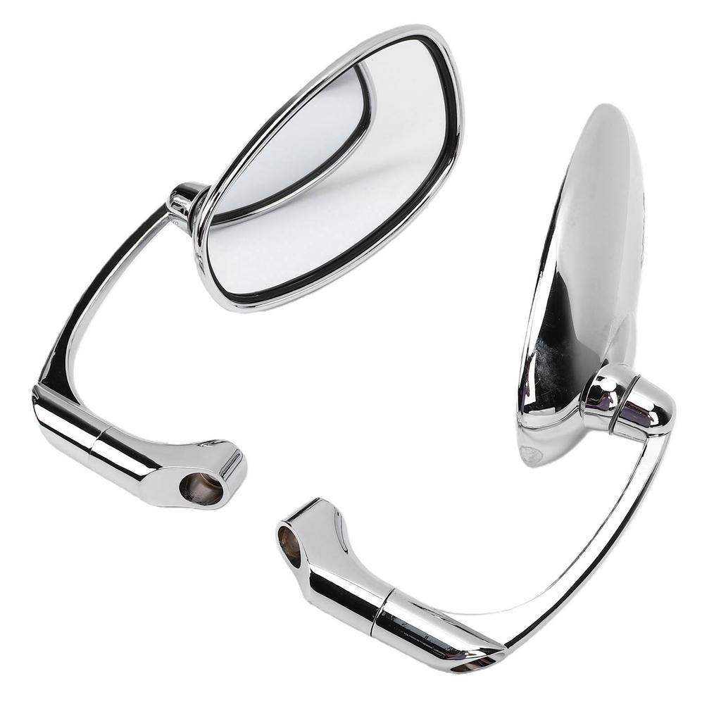 2pcs Motorcycle Rearview Mirrors Set Oval Sliver 8mm 10mm Universal for Motocross Chrome Alloy