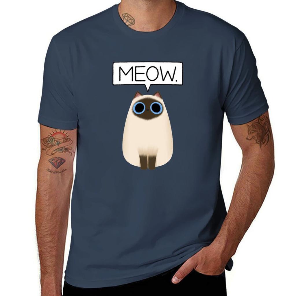 Siamese Cat Meow Tshirt Basic Regular Fit Casual Tshirt