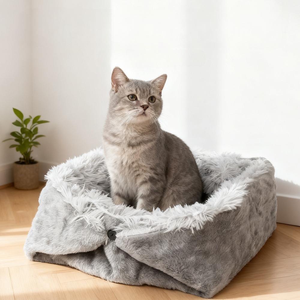 Bed for Cats Pet Products Cushions Kitten Winter Accessories Dog All Houses Supplies Things Accessory Habitats Basket House Beds
