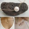 Women Fashion Simple Faux Pearl Golden Silver Alloy Choker Statement Collar Necklace
