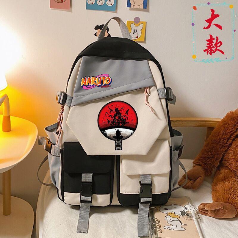 Anime-Themed Lightweight Backpack Teens Students 20-35L Capacity Fits 15-inch Laptop Nylon With Character Print Unisex