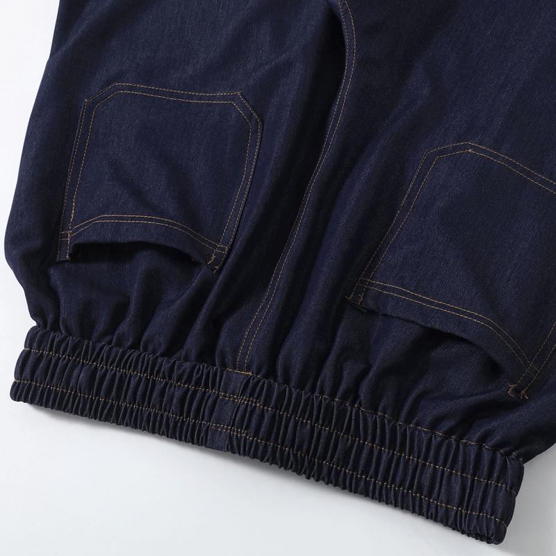 Pantaloni scurți denim de vară pentru bărbați, haine vintage, mărime plus, casual, cu talie elastică, pantaloni scurți