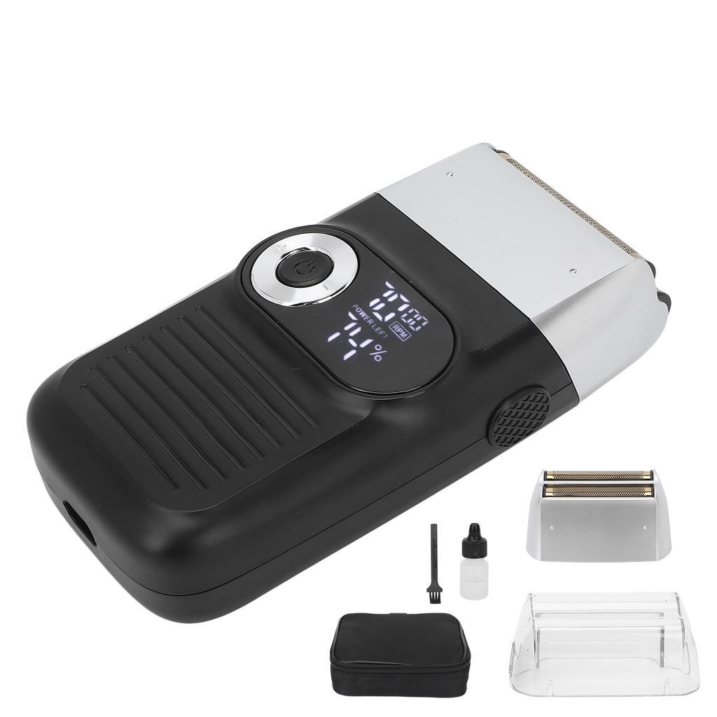 Electric Shaver USB Rechargeable Double Cutter Net LCD Display Men Foil Razor for Head Beard