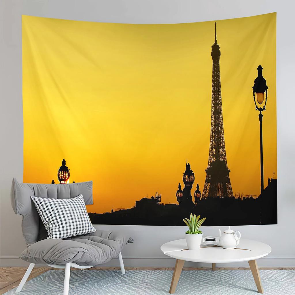 Eiffel Tower Tapestry Lover Couple Tapestry Romantic Scenery Tapestry Home Living Room Dorm Bedroom Aesthetics Decor Tapestries