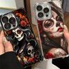 Catrina Belle Fille Rose Crâne Placage Coque de Téléphone Pour Xiaomi Poco X5 X6 X7 X8 Pro Max F8 Ultra F7 M8 M7 M5S Redmi 15C 15 14C