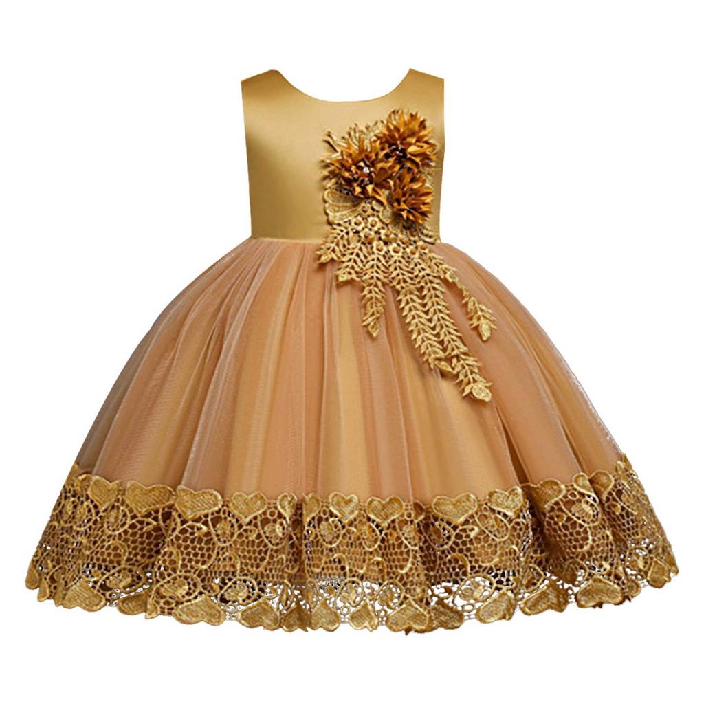 GRASWE Girls Sequin Princess Dress Flower Lace Tutu Tulle Party Evening Dress GRASWE Girls Sequin Princess Dress Flower Lace Tutu Tulle Party Evening Dress