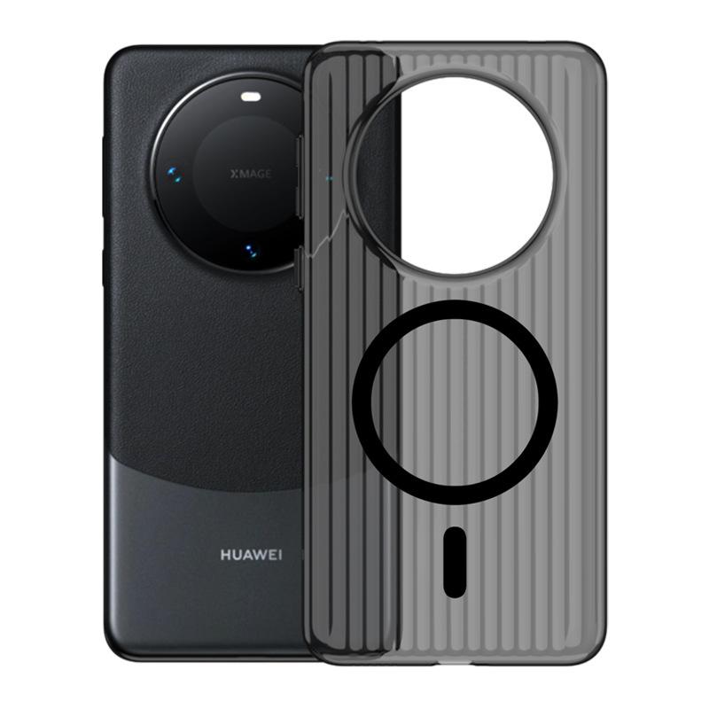 Compatible with Huawei mate80 Pro phone case, corrugated grating magnetic case, mate70 Ice Mist ultra-thin drop-proof protective case