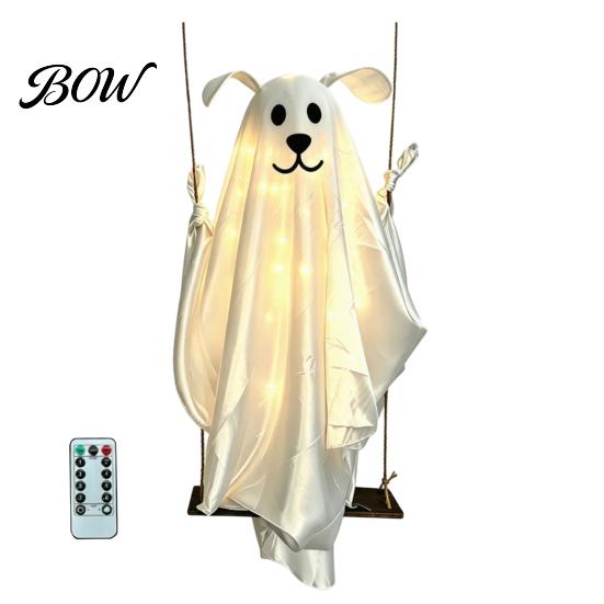 Reusable Halloween Party Decorations Hanging Ghost for Outdoor Decoration, Cute Flying Satin White Scary Prop Home, Tree, Porch, Patio, Lawn, Garden,