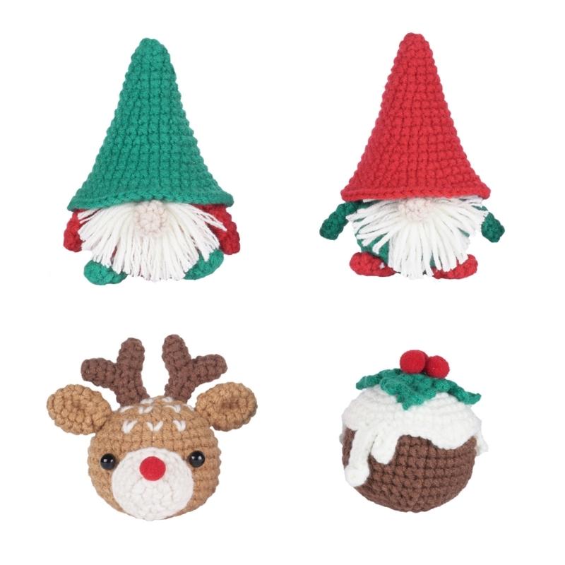 

Наборы для вязания крючком для начинающих, наборы для вязания крючком на Рождество, с пряжей, крючками, инструкциями Наборы для начинающих по вязанию крючком