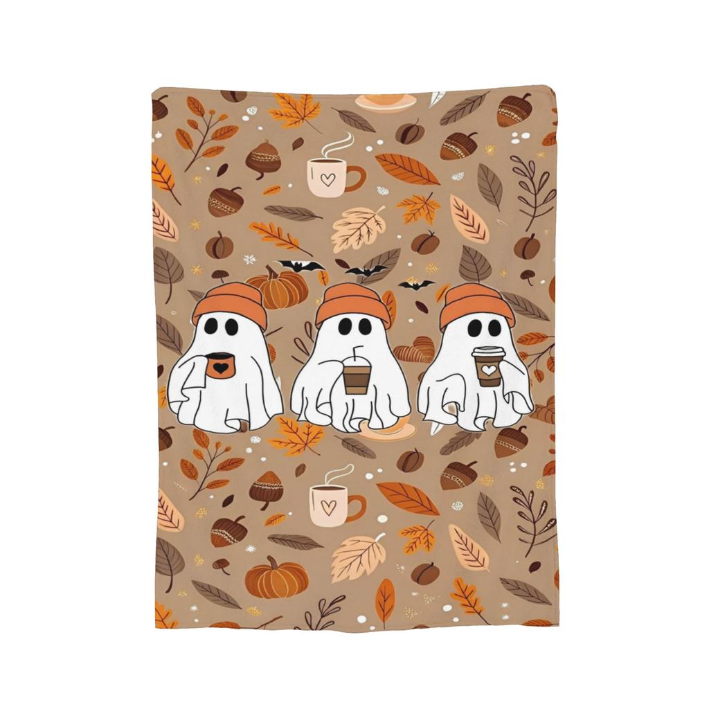 Halloween Spiders Web Bats Pumpkins Spooky  Blanket Super Soft Coral Fleece Plush Cozy Gift  Throw Blankets Bedding Throws