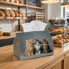 1pc Minimalist Clean Tissue Box Featuring a Trio of Kittens In a Grey Portrait, a Sturdy Napkin Holder Suitable for Kitchen, Dining, And Home Decorati