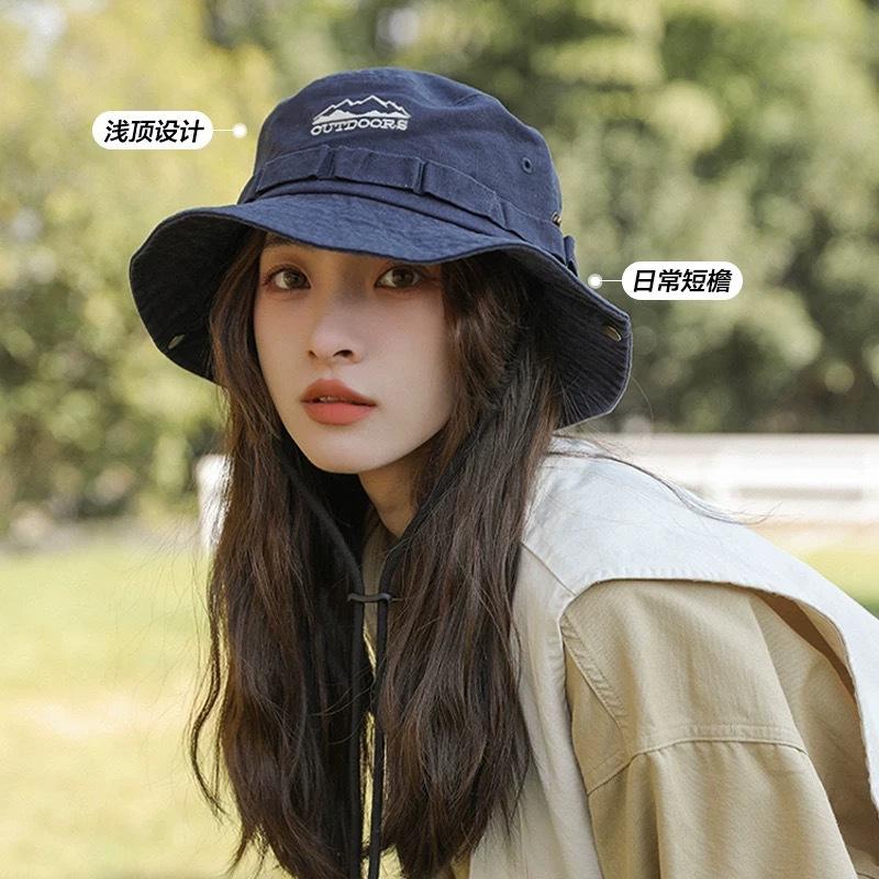 Popular Outdoor Retro Bucket Hat Summer Hiking Fishing Sun Protection Sun Hat Mountaineering Shade Western Cowboy Hat
