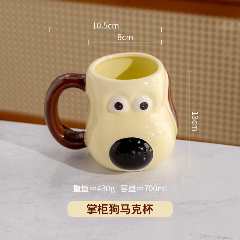 

Creative White Porcelain Cat on The Way Coffee Cup Cute Three-dimensional Animal Shape Ceramic Teacup Couple Mug Home Mug Decor 301-400ml