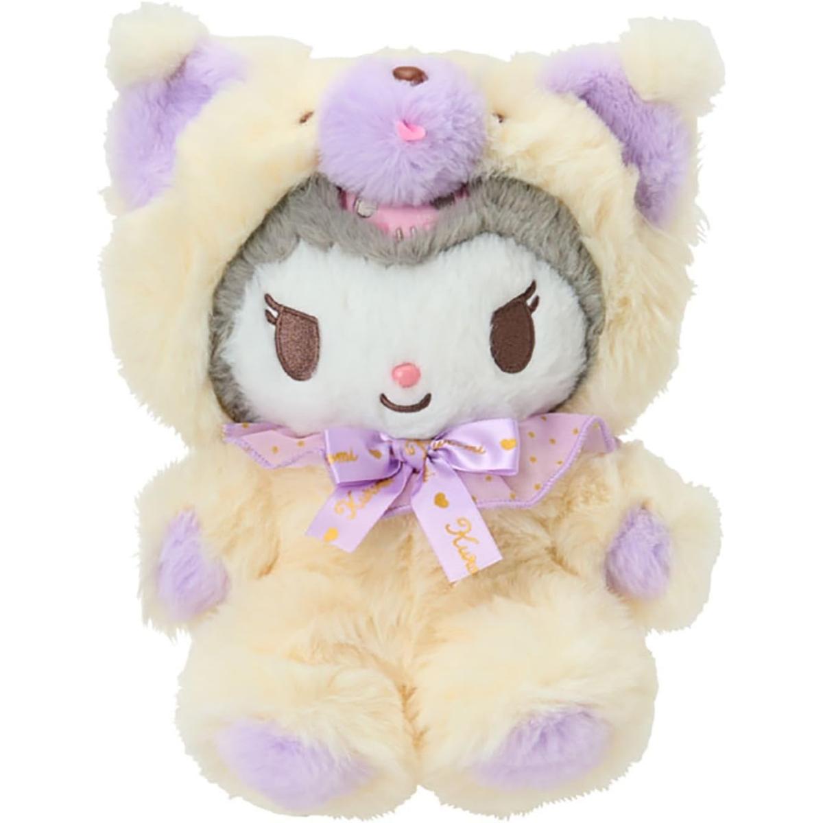 

Sanrio Kuromi Plush Toy – Fuwamosa Doll Series Approx. W20 × D15 × H25 cm білий/фіолетовий