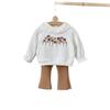 Popular Baby & Toddler Cotton Knitwear Set with Floral Chest Embroidery, Autumn/Winter Outerwear