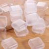 100 Pcs ABS Jewelry Storage Case Transparent Square Plastic Case Mini Storage Box  Finger Ring