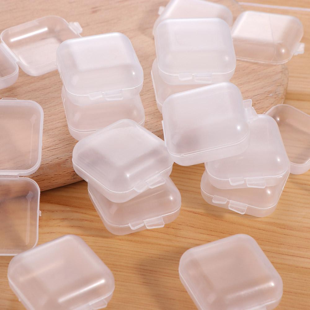 100 Pcs ABS Jewelry Storage Case Finishing Square Plastic Case Mini Storage Box Earring Ring