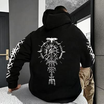 Sudadera con Estampado de Cuervo Vikingo Antiguo Moda Casual Diaria Deportiva para Hombre Abrigos Nueva Llegada Otoño 2025 Sudadera para Hombre Alta Calidad