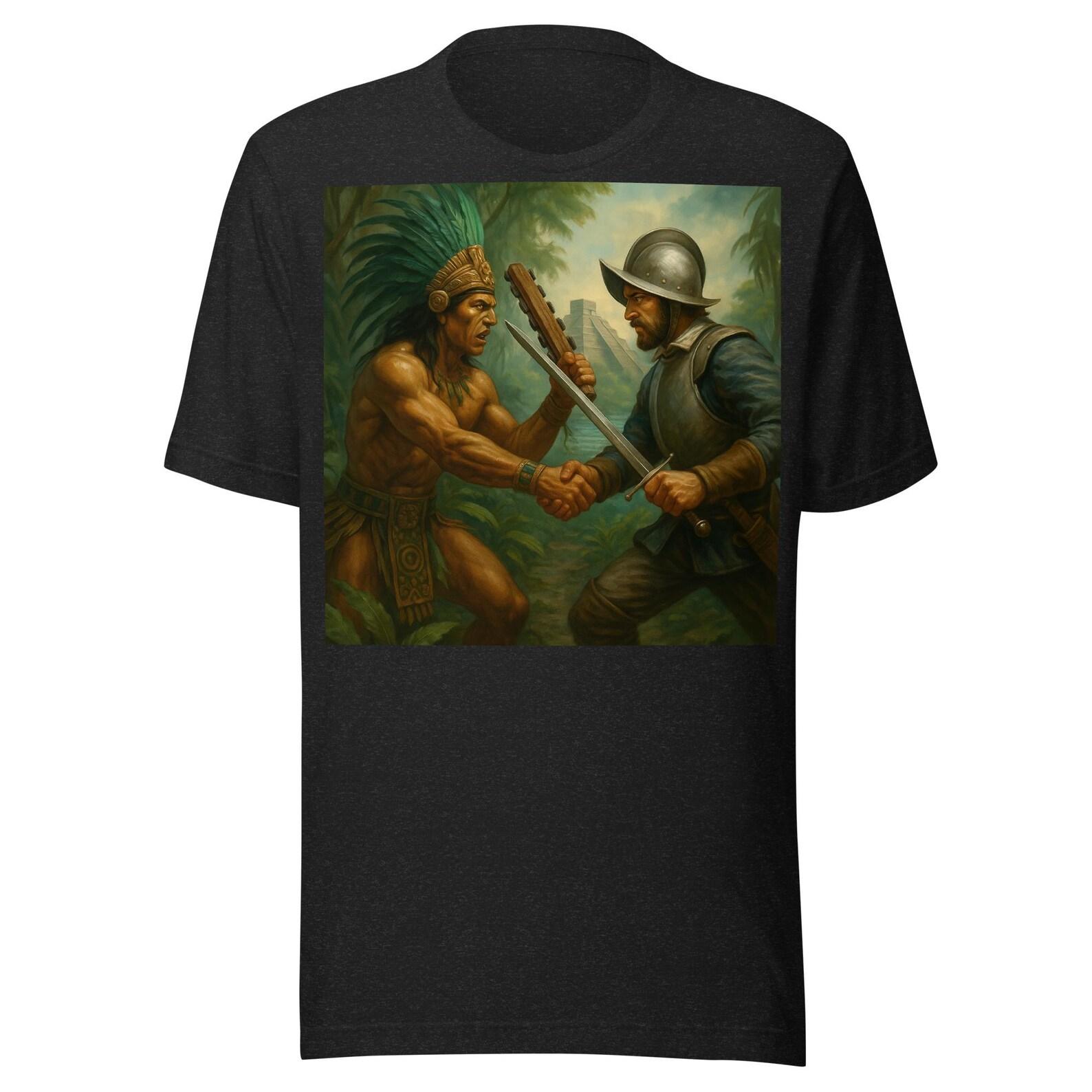 Aztec And Spain Fight Unisex t-shirt 2XL