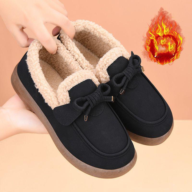 

Women s Shearling Lined Loafers Suede Slip-On Shoes Winter Non-Slip Comfort Flats 34EU/CN35